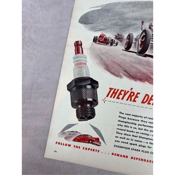 Vintage 1946 Champion Spark Plugs Vintage Print Ad Advertisement - Picture 2 of 5